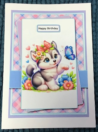5x7 ~ Cute Puppy Birthday Wishes by Sharron Hylton