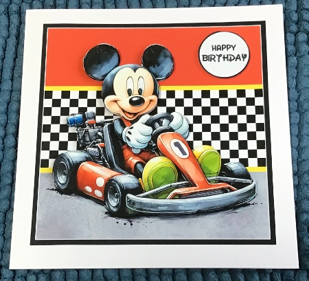 GO-KART-FUN Birthday Cardfront K-1 by Sharron Hylton