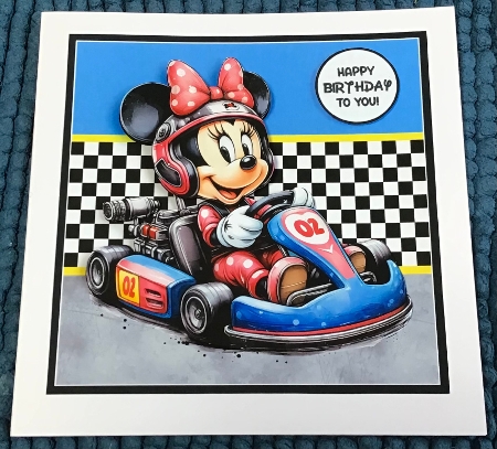 GO-KART-FUN Birthday Cardfront K-2 by Sharron Hylton