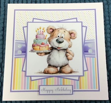 Birthday Bear #2 Mini Kit 6x6 (4) by Sharron Hylton