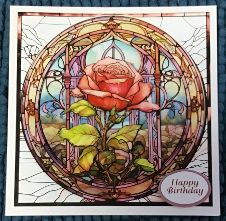 Stained Glass Rose 2 by Sharron Hylton