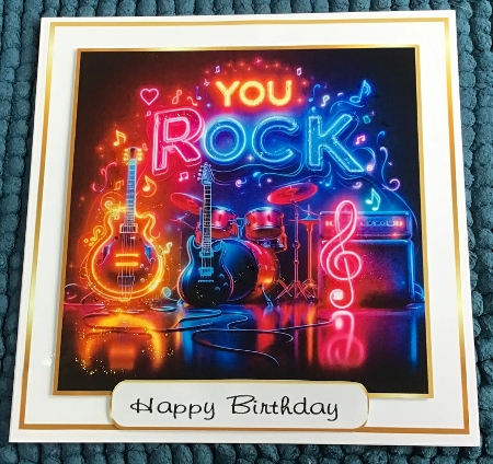 neon lights guitar you rock by Sharron Hylton