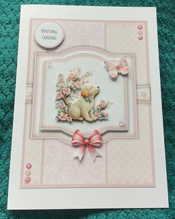 Floral Blossom Pups - 5x7 Version by Sharron Hylton