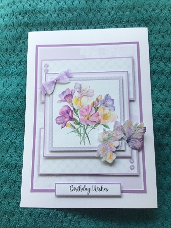 The Elegant Dance of Freesias - 5x7 Version by Sharron Hylton