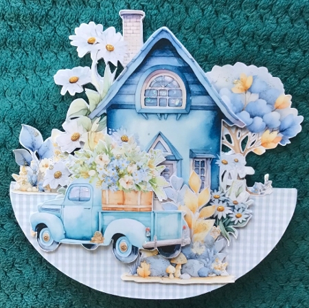 Spring Blues 10  Rocker by Sharron Hylton
