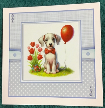 Puppies and Balloons 1 - 6x6 and 5x7 Version by Sharron Hylton