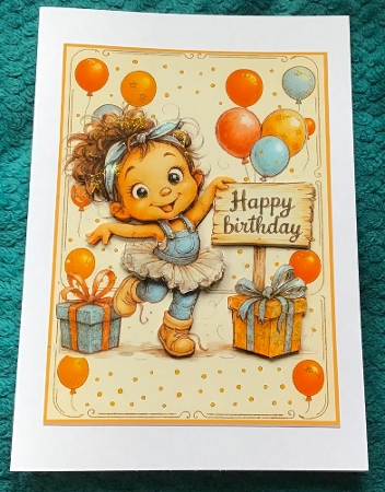 Birthday giggles and cake 5x7 by Sharron Hylton