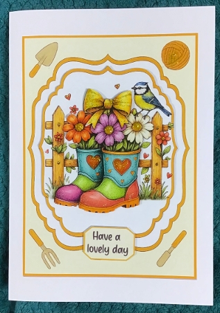 Blooming boots 5x7 by Sharron Hylton