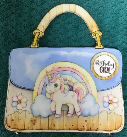 Unicorn Handbag Tent Card-6 by Sharron Hylton