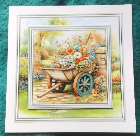 Wheelbarrow with Flowers - Mini Kit 6x6 by Sharron Hylton