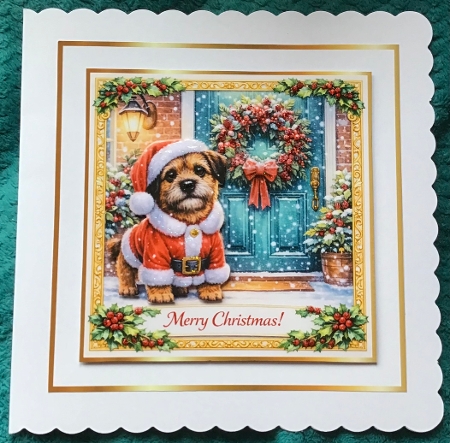 christmas border terrier by Sharron Hylton