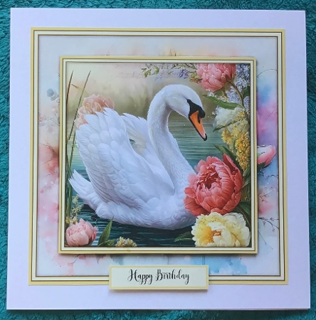 White Swan with Roses - Mini Kit 6x6 by Sharron Hylton