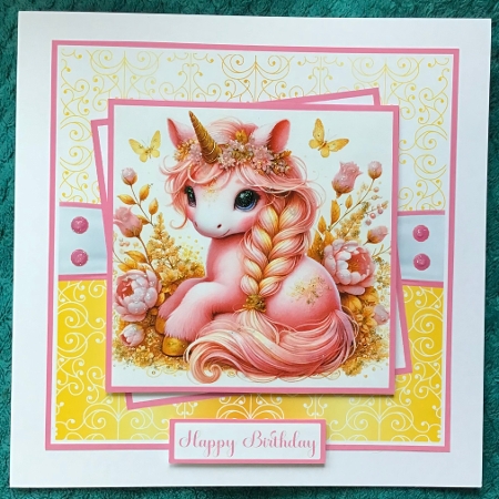 Pretty Pink Unicorn Mini Kit 7x7 (6) Plus Bonus by Sharron Hylton