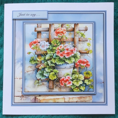 Wooden Trellis with Flowers - Mini Kit 6x6 by Sharron Hylton