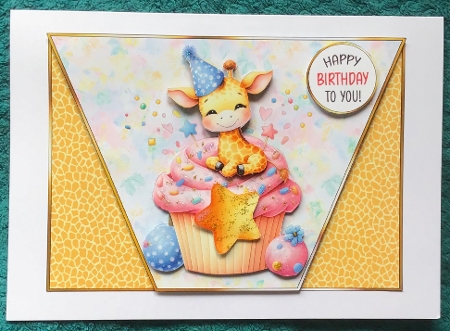 Cute Animal Cupcake-Open Card Front K7 by Sharron Hylton