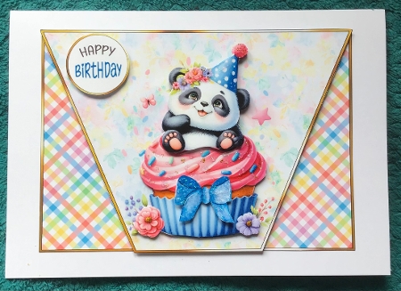 Cute Animal Cupcake-Open Card Front K9 by Sharron Hylton