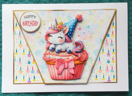 Cute Animal Cupcake-Open Card Front K10 by Sharron Hylton