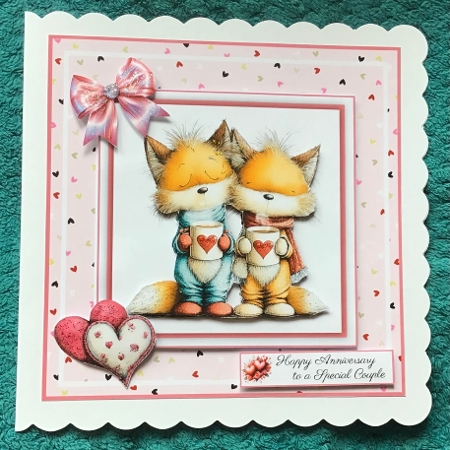 Foxy Anniversary Wishes - 6x6 and 5x7 by Sharron Hylton