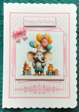 Birthday Elephant #1 Mini Kit 5x7 (3) by Sharron Hylton