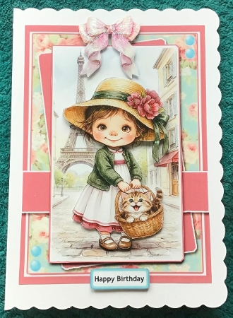 5x7 ~ Cute Kitten In A Basket by Sharron Hylton