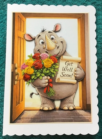rhino and roses by Sharron Hylton