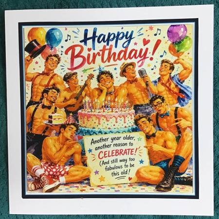 Hot Birthday Boys 7x7 Card Front Kit-1 by Sharron Hylton