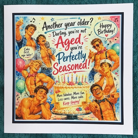 Hot Birthday Boys 7x7 Card Front Kit-2 by Sharron Hylton