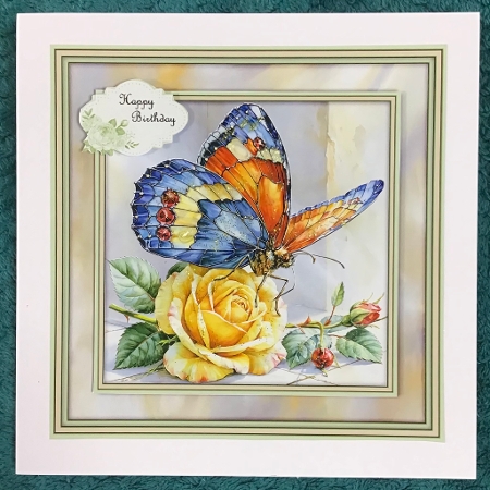 Tiffany Butterfly on Rose - Mini Kit 6x6 by Sharron Hylton