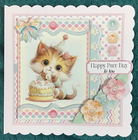 Happy Purr-day 5 6x6 by Sharron Hylton