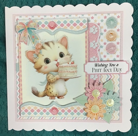 Happy Purr-day 6 6x6 by Sharron Hylton