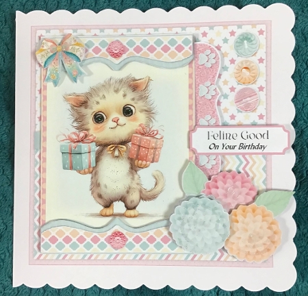 Happy Purr-day 7 6x6 by Sharron Hylton