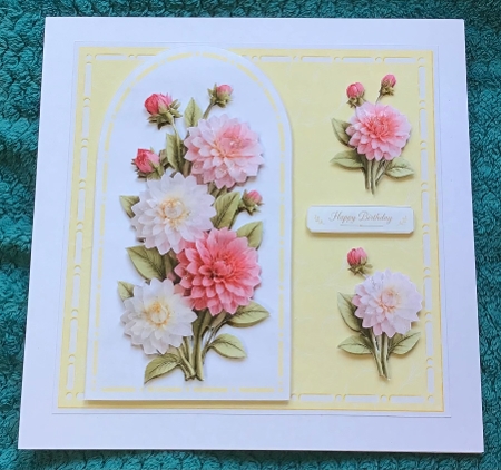Elegant 7x7 Pink & White Floral Card Front – Best Wishes Design by Sharron Hylton