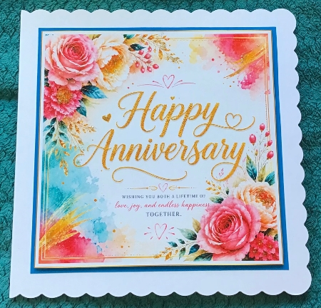 Happy Anniversary Card Front Kit-2 by Sharron Hylton