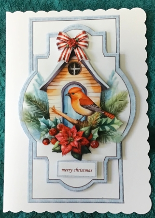  Christmas Birdhouse Shaped Card 5x7 by Sharron Hylton