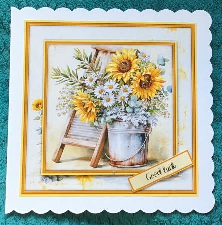 Wooden Washboard with Flowers - Mini Kit 6x6 by Sharron Hylton