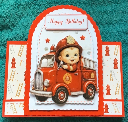 Little Firefighter Card Topper  by Sharron Hylton