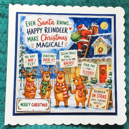 REINDEER ON STRIKE 7x7 Kit by Sharron Hylton