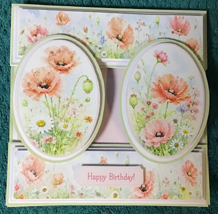 Elegant 7x7 Floral Poppy & Daisy Card Topper for Crafts by Sharron Hylton