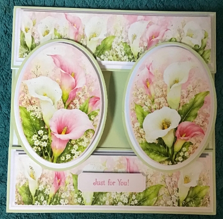 Elegant 7x7 Calla Lily Floral Card Topper for Handmade Crafts by Sharron Hylton
