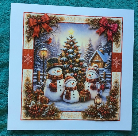 Whimsical Christmas Snowmen – Festive Tree & Cozy Winter Cabin Scene by Sharron Hylton