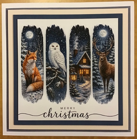 **Brushstroke** Christmas Card Winter Blue by Sharron Hylton