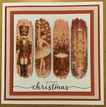 **Brushstroke** Christmas Card Dance Pink by Sharron Hylton