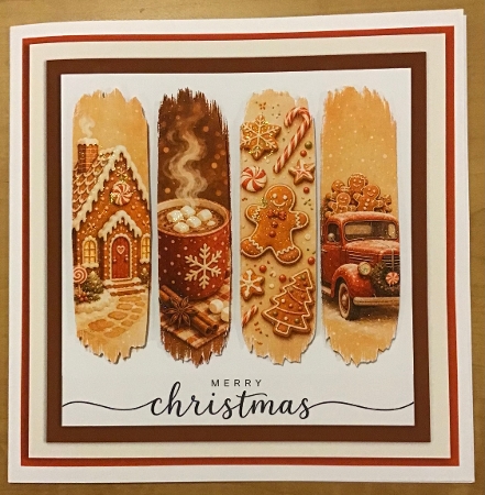 **Brushstroke** Christmas Card Warm Cocoa by Sharron Hylton