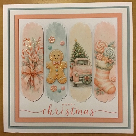 **Brushstroke** Christmas Card Sweet Pink by Sharron Hylton