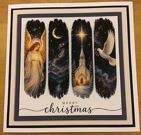 **Brushstroke** Christmas Card Night Angel by Sharron Hylton