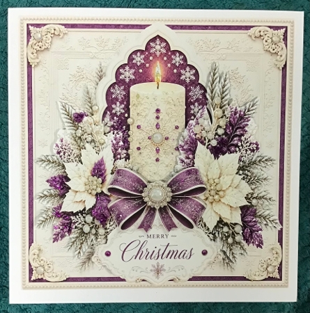 Candle Poinsettia Dark Purple by Sharron Hylton