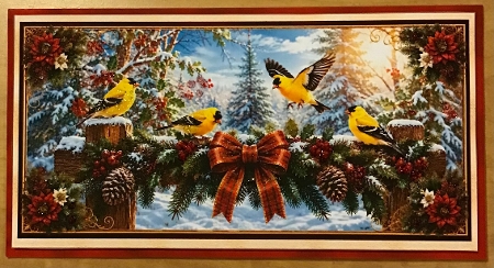 Winter Goldfinches Cut-And-Fold Card-K3 by Sharron Hylton