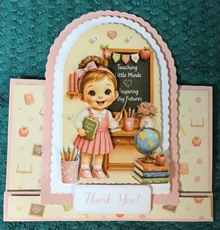 Cute Teacher Appreciation Card Topper with Classroom Theme by Sharron Hylton