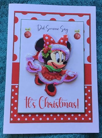 5x7 ~ Its Christmas _Minnie Mouse by Sharron Hylton