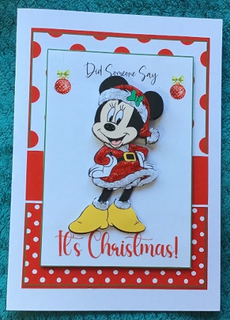5x7 ~ Its Christmas _Minnie Mouse 2 by Sharron Hylton
